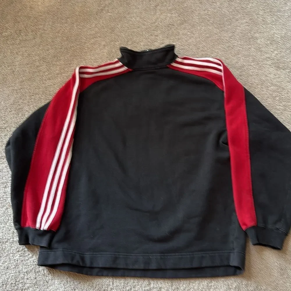 Adidas Men’s Vintage Quarter-Zip Jacket Three Stripe Sweatshirt!